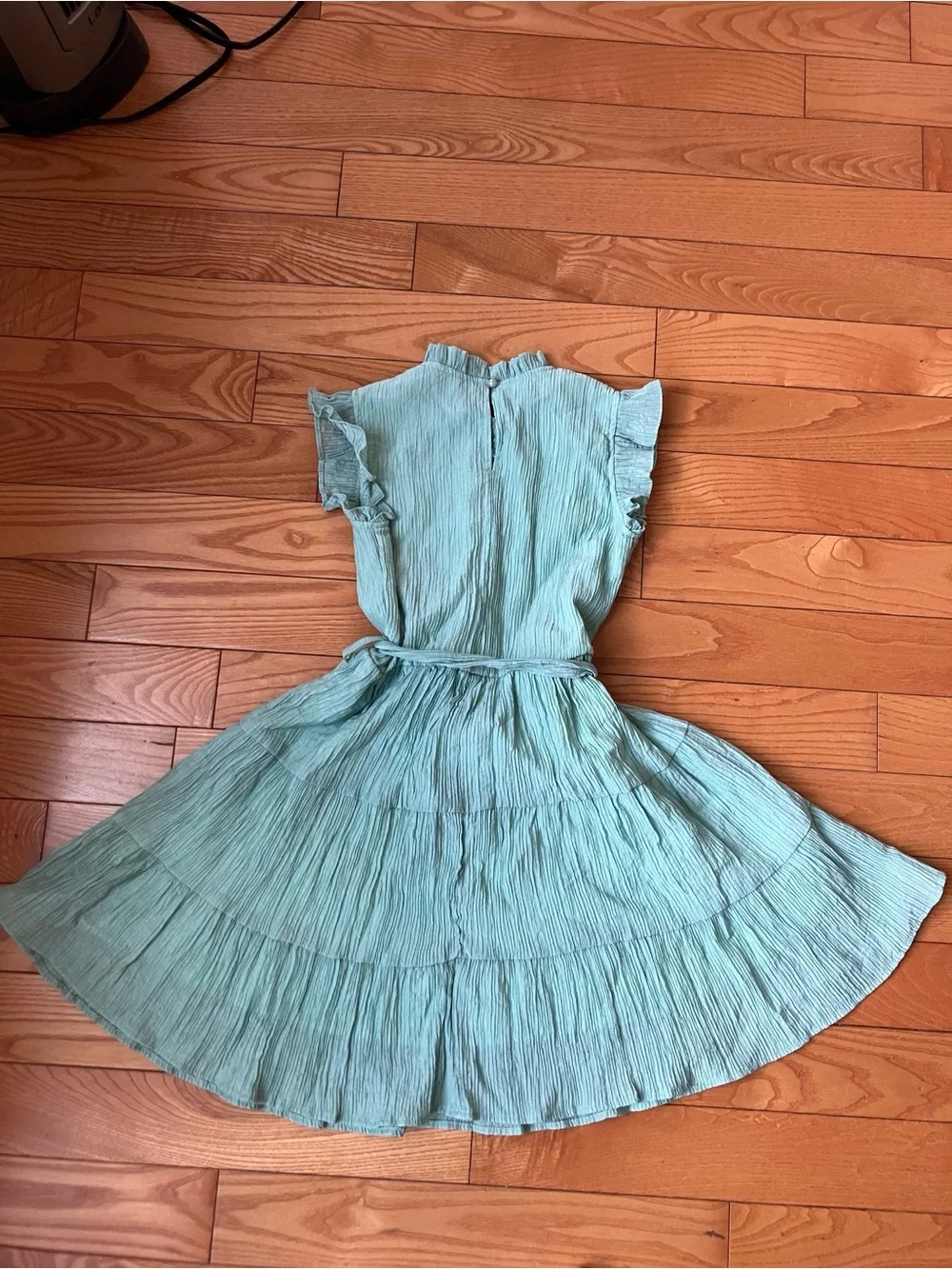 Girls 8-9 Light Sage belted dress